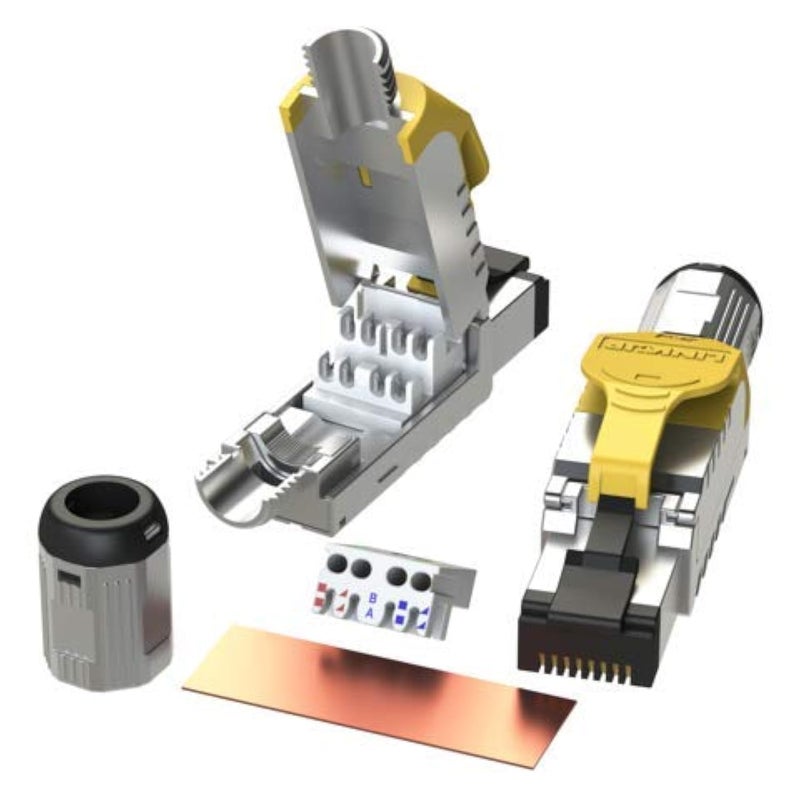 LINKUP - [GHMT & DSX8000 Certified] Cat8 Ethernet Cable Connector (6-Pack) RJ45 Metal Tool Free Easy Termination Plug | for 2000MHz 2GHz 40G Double Shielded Solid LAN Cable 22AWG-24AWG - Image 1